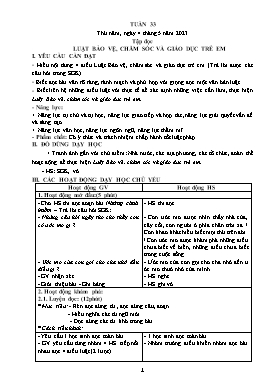 Kế hoạch bài dạy Lớp 5 - Tuần 33 - Năm học 2022-2023 - Nguyễn Thị Thanh Hoàn
