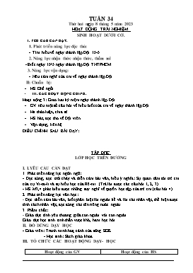 Kế hoạch bài dạy Lớp 5 - Tuần 34 - Năm học 2022-2023 - Nguyễn Thị Thanh Hoàn
