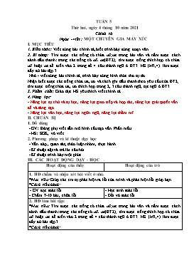 Kế hoạch bài dạy Lớp 5 - Tuần 4 - Năm học 2021-2022 - Nguyễn Thị Thanh Chương