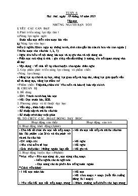 Kế hoạch bài dạy Lớp 5 - Tuần 6 - Năm học 2021-2022 - Nguyễn Thị Mai Hiên