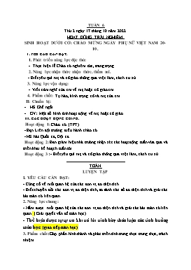 Kế hoạch bài dạy Lớp 5 - Tuần 6 - Năm học 2022-2023 - Nguyễn Thị Thanh Hoàn