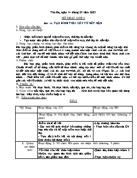 Kế hoạch bài dạy Mĩ thuật + Hoạt động trải nghiệm Lớp 1, 2, 3 - Tuần 27 - Năm học 2022-2023 - Nguyễn Song Hào