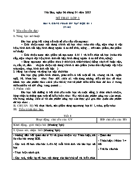 Kế hoạch bài dạy Mĩ thuật + Hoạt động trải nghiệm Lớp 1, 2, 3 - Tuần 18 - Năm học 2022-2023 - Nguyễn Song Hào