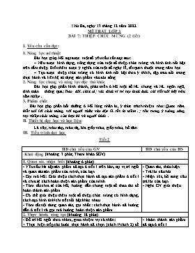 Kế hoạch bài dạy Mĩ thuật + Hoạt động trải nghiệm Lớp 1, 2, 3 - Tuần 15 - Năm học 2022-2023 - Nguyễn Song Hào