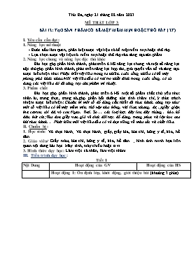 Kế hoạch bài dạy Mĩ thuật + Hoạt động trải nghiệm Lớp 1, 2, 3 - Tuần 24 - Năm học 2022-2023 - Nguyễn Song Hào
