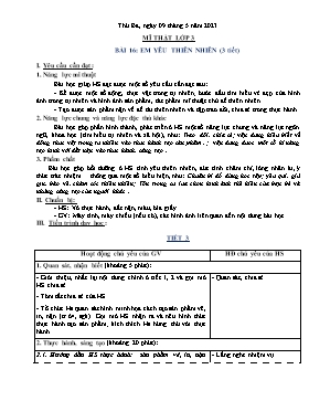 Kế hoạch bài dạy Mĩ thuật + Hoạt động trải nghiệm Lớp 1, 2, 3 - Tuần 35 - Năm học 2022-2023 - Nguyễn Song Hào