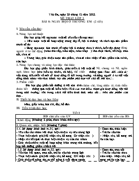 Kế hoạch bài dạy Mĩ thuật + Hoạt động trải nghiệm Lớp 1, 2, 3 - Tuần 16 - Năm học 2022-2023 - Nguyễn Song Hào