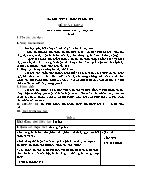 Kế hoạch bài dạy Mĩ thuật + Hoạt động trải nghiệm Lớp 1, 2, 3 - Tuần 19 - Năm học 2022-2023 - Nguyễn Song Hào