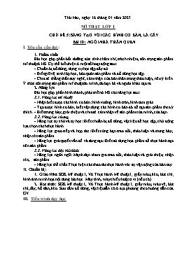 Kế hoạch bài dạy Mĩ thuật + Hoạt động trải nghiệm Lớp 1, 2, 3 - Tuần 20 - Năm học 2022-2023 - Nguyễn Song Hào