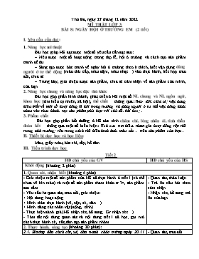 Kế hoạch bài dạy Mĩ thuật + Hoạt động trải nghiệm Lớp 1, 2, 3 - Tuần 17 - Năm học 2022-2023 - Nguyễn Song Hào