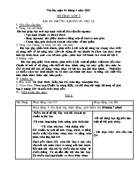 Kế hoạch bài dạy Mĩ thuật + Hoạt động trải nghiệm Lớp 1, 2, 3 - Tuần 30 - Năm học 2022-2023 - Nguyễn Song Hào