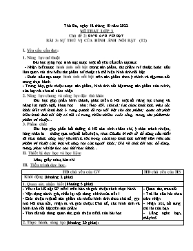 Kế hoạch bài dạy Mĩ thuật + Hoạt động trải nghiệm Lớp 1, 2, 3 - Tuần 7 - Năm học 2022-2023 - Nguyễn Song Hào