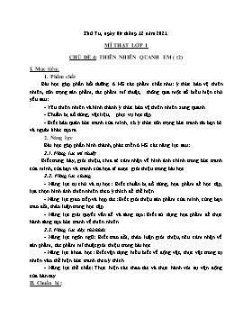 Kế hoạch bài dạy Mĩ thuật Lớp 1, 2, 3 - Tuần 13 - Năm học 2021-2022 - Nguyễn Song Hào