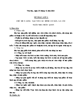 Kế hoạch bài dạy Mĩ thuật Lớp 1, 2, 3 - Tuần 16 - Năm học 2021-2022 - Nguyễn Song Hào
