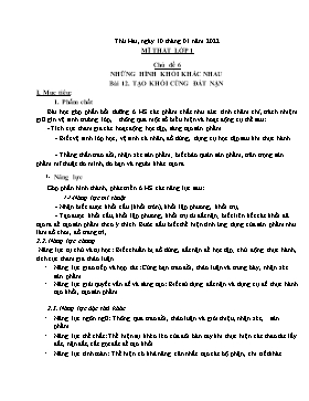 Kế hoạch bài dạy Mĩ thuật Lớp 1, 2, 3 - Tuần 18 - Năm học 2021-2022 - Nguyễn Song Hào