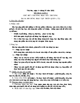 Kế hoạch bài dạy Mĩ thuật Lớp 1, 2, 3 - Tuần 25 - Năm học 2021-2022 - Nguyễn Song Hào