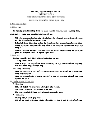 Kế hoạch bài dạy Mĩ thuật Lớp 1, 2, 3 - Tuần 27 - Năm học 2021-2022 - Nguyễn Song Hào