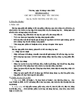 Kế hoạch bài dạy Mĩ thuật Lớp 1, 2, 3 - Tuần 30 - Năm học 2021-2022 - Nguyễn Song Hào