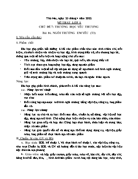 Kế hoạch bài dạy Mĩ thuật Lớp 1, 2, 3 - Tuần 31 - Năm học 2021-2022 - Nguyễn Song Hào