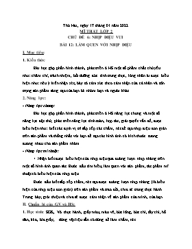 Kế hoạch bài dạy Mĩ thuật Lớp 2 - Tuần 13 - Năm học 2021-2022 - Nguyễn Song Hào