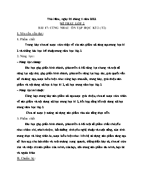 Kế hoạch bài dạy Mĩ thuật Lớp 2 - Tuần 32 - Năm học 2021-2022 - Nguyễn Song Hào