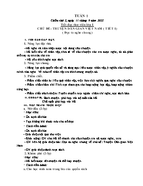 Kế hoạch bài dạy Mĩ thuật Tiểu học - Tuần 1 - Năm học 2022-2023 - Nguyễn Thị Thanh Tâm