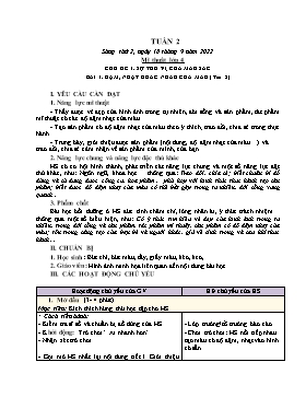 Kế hoạch bài dạy Mĩ thuật Tiểu học - Tuần 2 - Năm học 2022-2023 - Nguyễn Thị Thanh Tâm