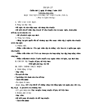 Kế hoạch bài dạy Mĩ thuật Tiểu học - Tuần 27 - Năm học 2022-2023 - Nguyễn Thị Thanh Tâm
