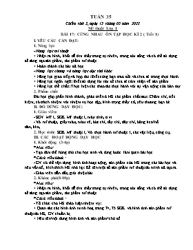 Kế hoạch bài dạy Mĩ thuật Tiểu học - Tuần 35 - Năm học 2022-2023 - Nguyễn Thị Thanh Tâm
