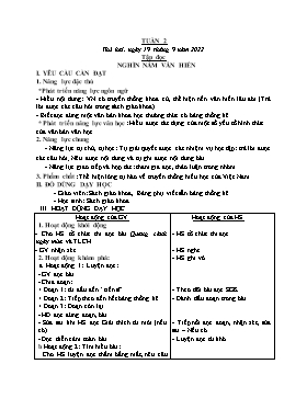 Kế hoạch bài dạy Tập đọc Lớp 5 - Tuần 2 đến tuần 15 - Năm học 2022-2023 - Phạm Bích Luận
