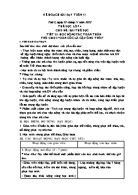 Kế hoạch bài dạy Thể dục Lớp 4, 5 - Tuần 11 - Năm học 2022-2023 - Thái Quốc Bảo