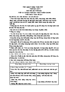 Kế hoạch bài dạy Thể dục Lớp 4, 5 - Tuần 14 - Năm học 2022-2023 - Thái Quốc Bảo
