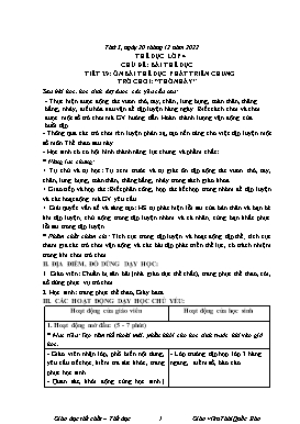 Kế hoạch bài dạy Thể dục Lớp 4, 5 - Tuần 15 - Năm học 2022-2023 - Thái Quốc Bảo
