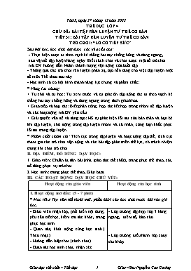 Kế hoạch bài dạy Thể dục Lớp 4, 5 - Tuần 16 - Năm học 2022-2023 - Thái Quốc Bảo