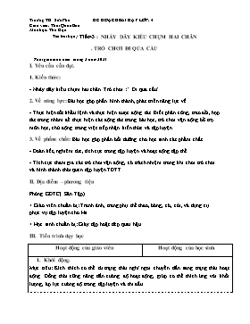Kế hoạch bài dạy Thể dục Lớp 4, 5 - Tuần 22 - Năm học 2022-2023 - Thái Quốc Bảo