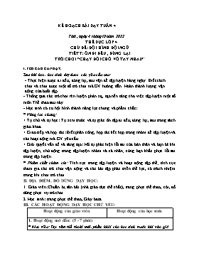 Kế hoạch bài dạy Thể dục Lớp 4, 5 - Tuần 4 - Năm học 2022-2023 - Thái Quốc Bảo