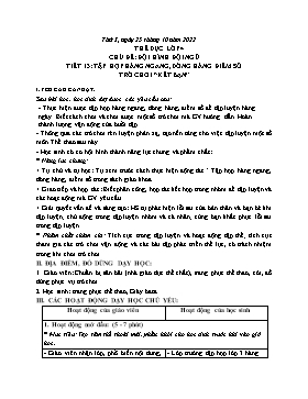 Kế hoạch bài dạy Thể dục Lớp 4, 5 - Tuần 7 - Năm học 2022-2023 - Thái Quốc Bảo