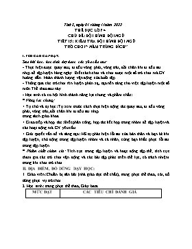 Kế hoạch bài dạy Thể dục Lớp 4, 5 - Tuần 8 - Năm học 2022-2023 - Thái Quốc Bảo