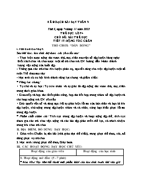 Kế hoạch bài dạy Thể dục Lớp 4, 5 - Tuần 9 - Năm học 2022-2023 - Thái Quốc Bảo