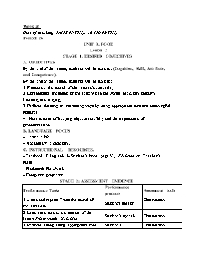 Kế hoạch bài dạy Tiếng Anh Tiểu học - Tuần 26 - Năm học 2022-2023 - Lê Thị Ánh