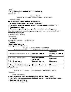 Kế hoạch bài dạy Tiếng Anh Tiểu học - Tuần 27 - Năm học 2022-2023 - Lê Thị Ánh