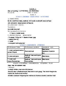 Kế hoạch bài dạy Tiếng Anh Tiểu học - Tuần 28 - Năm học 2022-2023 - Lê Thị Ánh