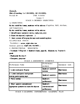 Kế hoạch bài dạy Tiếng Anh Tiểu học - Tuần 30 - Năm học 2022-2023 - Lê Thị Ánh