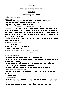 Kế hoạch bài dạy Tiếng Việt + Toán Lớp 1 - Tuần 17 - Năm học 2022-2023 - Phan Thị Nhương