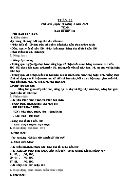 Kế hoạch bài dạy Tiếng Việt + Toán Lớp 1 - Tuần 22 - Năm học 2022-2023 - Phan Thị Nhương