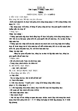 Kế hoạch bài dạy Tiếng Việt + Toán Lớp 1 - Tuần 28 - Năm học 2022-2023 - Phan Thị Nhương