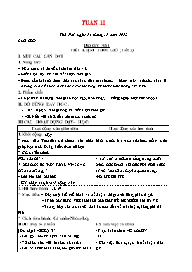 Kế hoạch bài dạy Tiểu học - Tuần 10 - Năm học 2022-2023 - Lê Đức Tuệ