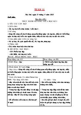 Kế hoạch bài dạy Tiểu học - Tuần 11 - Năm học 2022-2023 - Lê Đức Tuệ