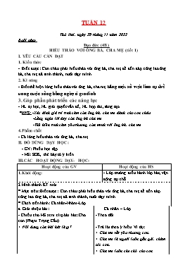 Kế hoạch bài dạy Tiểu học - Tuần 12 - Năm học 2022-2023 - Lê Đức Tuệ