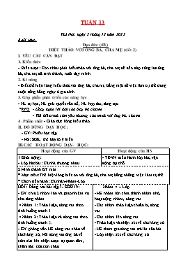Kế hoạch bài dạy Tiểu học - Tuần 13 - Năm học 2022-2023 - Lê Đức Tuệ